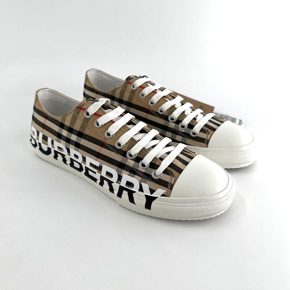 Burberry Archive Beige Logo Check Larkhall Sneakers 43/ Size 10 - Picture 3 of 14